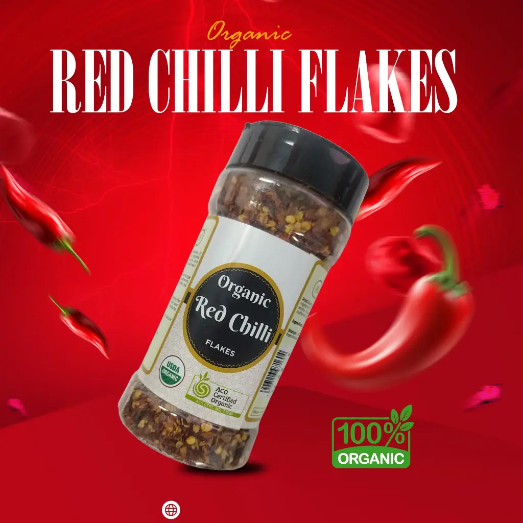 Organic Red Chilli Flakes 128g