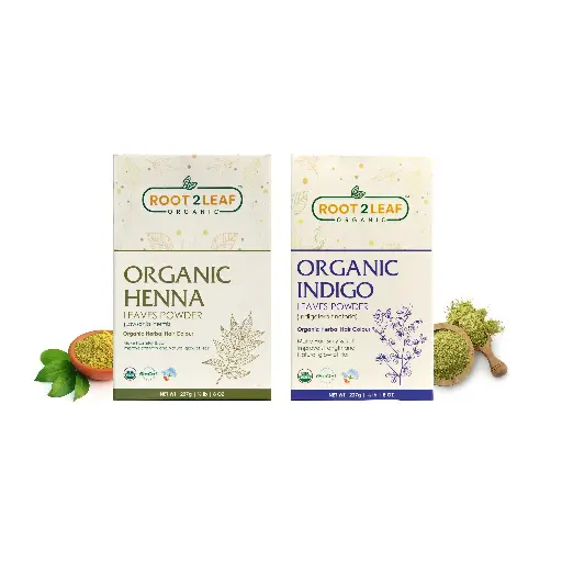 Organic Henna and Indigo Leaves Powder 227g